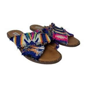 STEVE MADDEN Womens Size 9 Slide Sandal RIVA Southwestern Colorful Festival